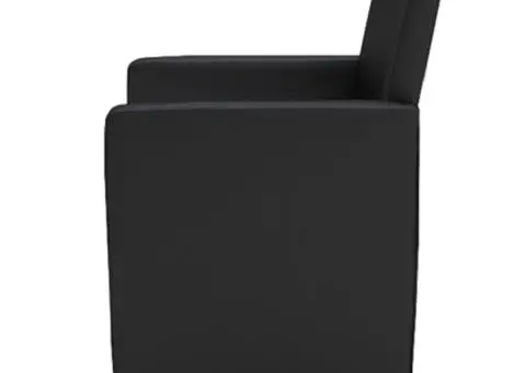 Scaune de sufragerie, 6 buc., negru, piele ecologică - 3/5