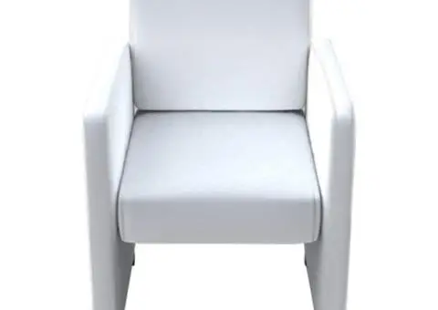 Scaune de bucătărie, 6 buc., alb, piele ecologică - 4/5