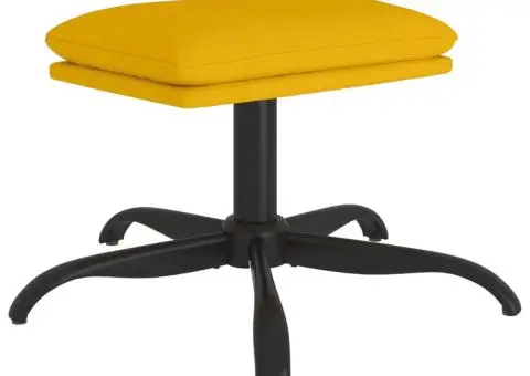 Taburet, galben muștar, 60x60x36 cm, catifea - 2/5