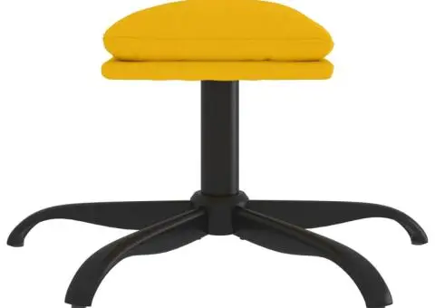 Taburet, galben muștar, 60x60x36 cm, catifea - 4/5