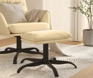 vidaXL Taburet, crem alb, 60x60x36 cm, catifea