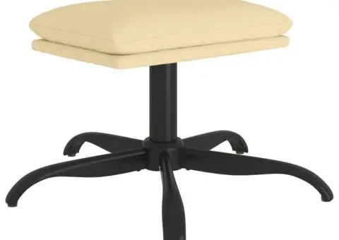 Taburet, crem alb, 60x60x36 cm, catifea - 2/5