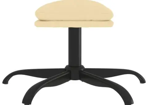 Taburet, crem alb, 60x60x36 cm, catifea - 4/5