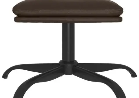 Taburet, maro, 60x60x36 cm, piele ecologică - 3/5