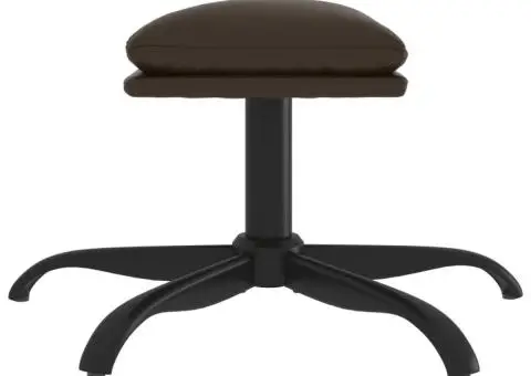 Taburet, maro, 60x60x36 cm, piele ecologică - 4/5