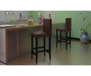 vidaXL Scaune de bar, 6 buc., maro închis, piele ecologică