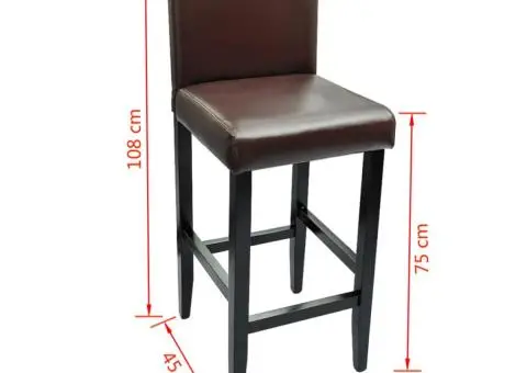 Scaune de bar, 6 buc., maro închis, piele ecologică - 5/5