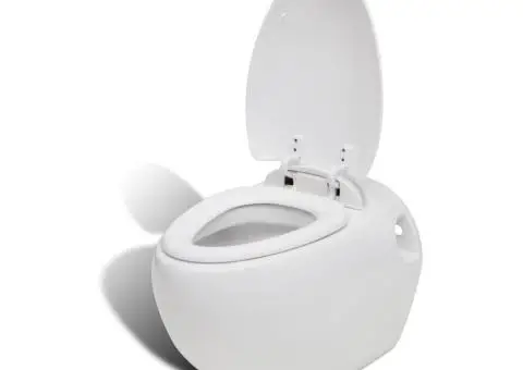 Set de toaletă & bideu suspendate pe perete, alb, ceramică - 3/5