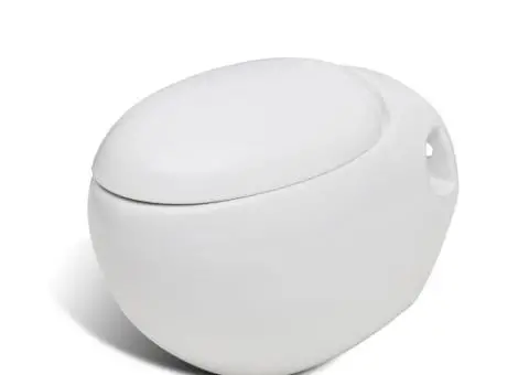 Set de toaletă & bideu suspendate pe perete, alb, ceramică - 5/5