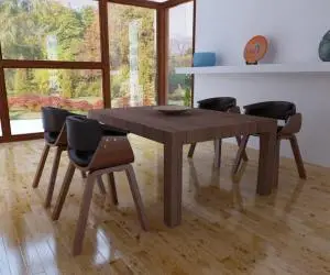 vidaXL Scaune de bucătărie, 4 buc, crem, lemn curbat & piele ecologică