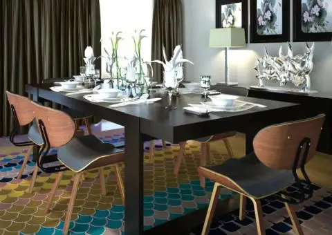 Scaune de sufragerie, 6 buc., lemn curbat și piele ecologică - 1/5