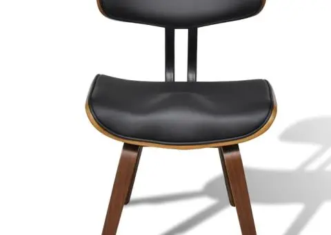 Scaune de sufragerie, 6 buc., lemn curbat și piele ecologică - 5/5