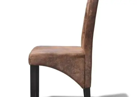 Scaune de bucătărie, 4 buc., maro, piele ecologică - 3/5