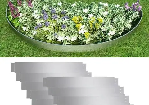 Set gard gazon plăci flexibile 10 buc. 100x14 cm oțel zincat - 1/5