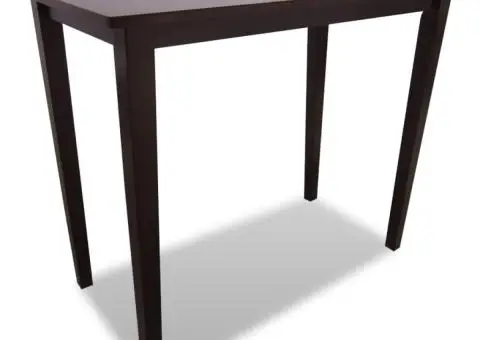 Set masă și 4 scaune de bar din lemn, alb - 2/5