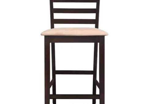 Set masă și 4 scaune de bar din lemn, alb - 4/5