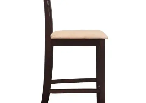 Set masă și 4 scaune de bar din lemn, alb - 5/5