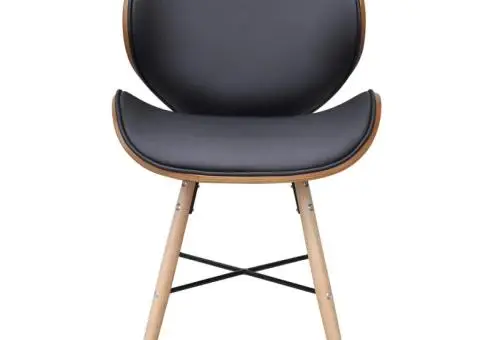 Scaune de bucătărie, 4 buc, crem, lemn curbat & piele ecologică - 3/5