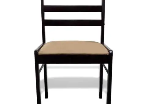 Scaune de bucătărie, 6 buc., maro, lemn masiv hevea & catifea - 3/5