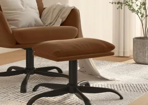 Taburet, maro, 60x60x36 cm, microfibră - 1/5