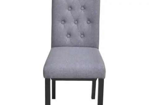 Scaune de sufragerie, 6 buc., gri deschis, material textil - 2/5