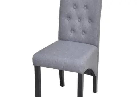 Scaune de sufragerie, 6 buc., gri deschis, material textil - 3/5