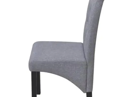 Scaune de sufragerie, 6 buc., gri deschis, material textil - 4/5