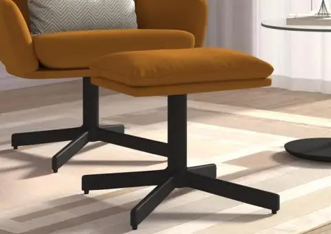 Taburet, maro, 60x60x36 cm, catifea - 1/5