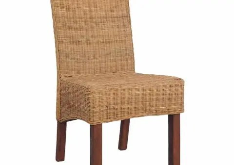 Scaune de bucătărie, 4 buc., maro, ratan natural - 4/5