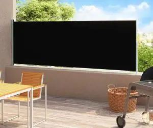 vidaXL Copertină laterală retractabilă de terasă, negru, 180x500 cm