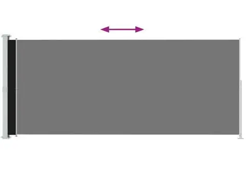 Copertină laterală retractabilă de terasă, negru, 180x500 cm - 3/5