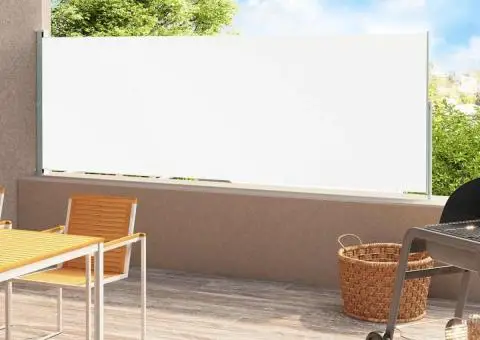 Copertină laterală retractabilă de terasă, crem, 220 x 500 cm - 1/5