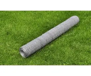 vidaXL Plasă de sârmă găini, argintiu, 25 x 0,75 m, oțel galvanizat