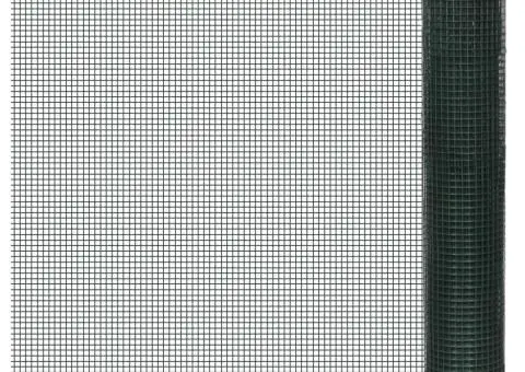 Plasă de sârmă găini, verde, 10 x 1 m, oțel galvanizat cu PVC - 1/4