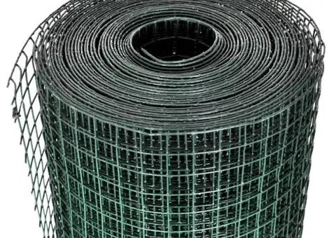 Plasă de sârmă găini, verde, 10 x 1 m, oțel galvanizat cu PVC - 3/4