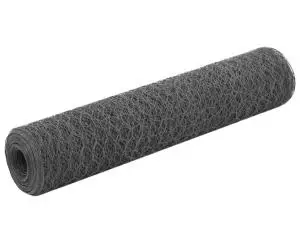 vidaXL Plasă de sârmă găini, gri, 25 x 0,75 m, oțel cu înveliș PVC