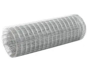 vidaXL Plasă de sârmă găini, argintiu, 25 x 0,5 m, oțel galvanizat