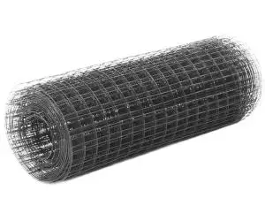 vidaXL Plasă de sârmă găini, gri, 25 x 0,5 m, oțel cu înveliș PVC