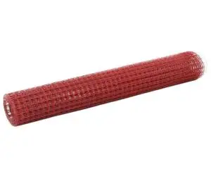 vidaXL Gard de sârmă găini, roșu, 10 x 1 m, oțel cu înveliș PVC