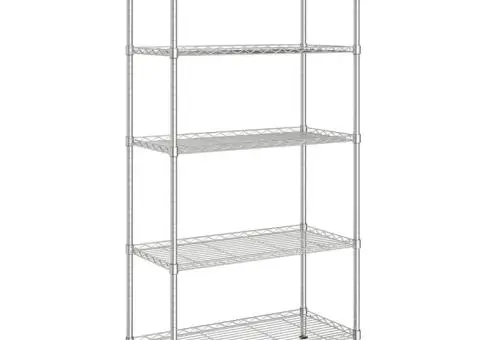 Raft de depozitare, 5 niveluri, 90 x 35 x 180 cm, crom, 250 kg - 2/5