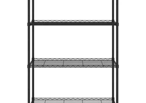 Raft depozitare cu roți 4 niveluri negru 90x35x142 cm 200 kg - 3/5