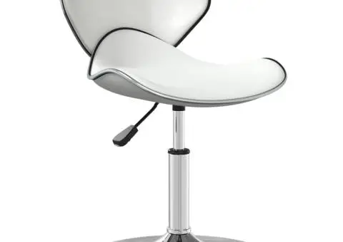 Scaun de bar, alb, piele ecologică - 2/5