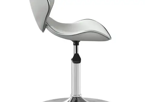 Scaun de bar, alb, piele ecologică - 4/5