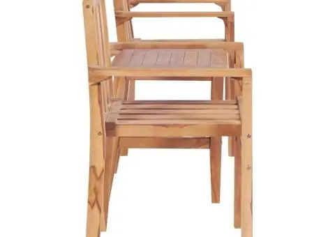 Set mobilier de bistro, 3 piese, lemn masiv de tec - 3/5