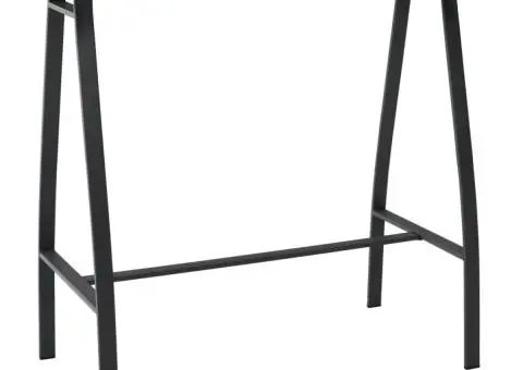 Masă de bar grădină, negru, 110x60x110 cm, sticlă securizată - 1/5