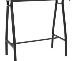 vidaXL Masă de bar grădină, negru, 110x60x110 cm, sticlă securizată