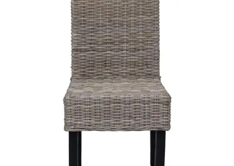 Scaun de bucătărie, 4 buc., ratan Kubu și lemn de mango - 3/5