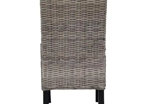 Scaun de bucătărie, 4 buc., ratan Kubu și lemn de mango - 5/5