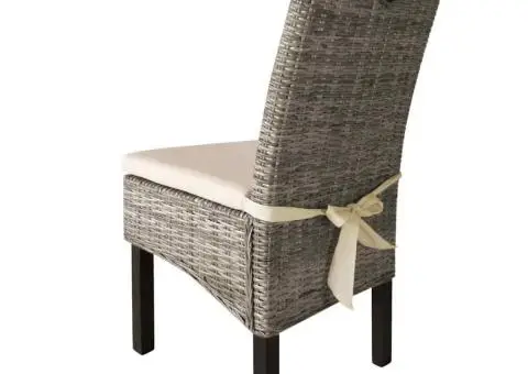 Scaun de bucătărie 4 buc. din ratan Kubu și lemn de mango - 3/5