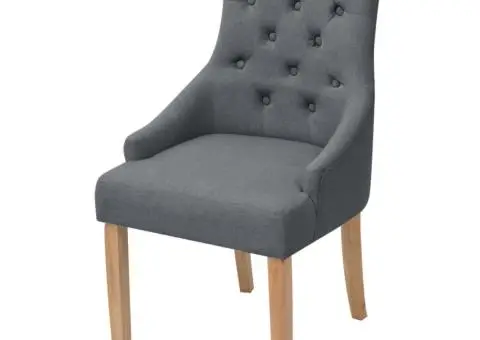 Scaune de sufragerie, 6 buc., gri închis, material textil - 2/5